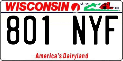 WI license plate 801NYF
