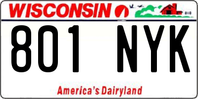 WI license plate 801NYK