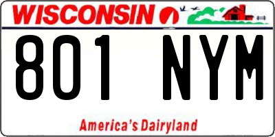 WI license plate 801NYM