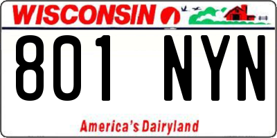 WI license plate 801NYN