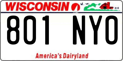 WI license plate 801NYO