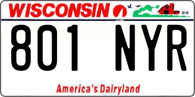 WI license plate 801NYR