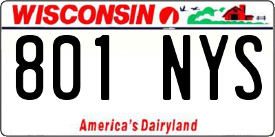 WI license plate 801NYS