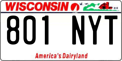 WI license plate 801NYT