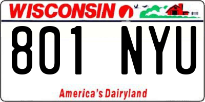 WI license plate 801NYU