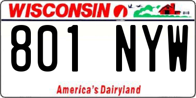 WI license plate 801NYW