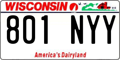 WI license plate 801NYY