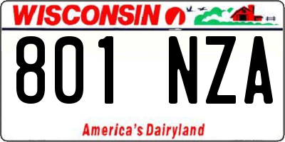 WI license plate 801NZA