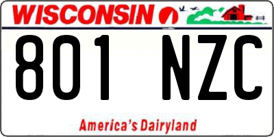 WI license plate 801NZC
