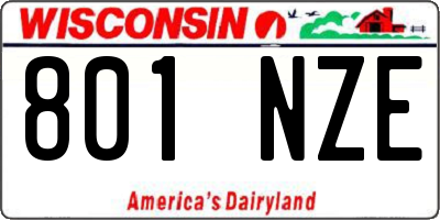 WI license plate 801NZE