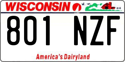WI license plate 801NZF