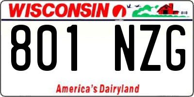 WI license plate 801NZG