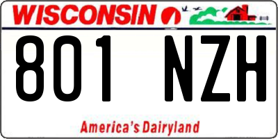 WI license plate 801NZH