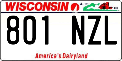 WI license plate 801NZL