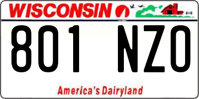 WI license plate 801NZO