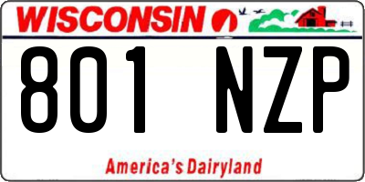 WI license plate 801NZP