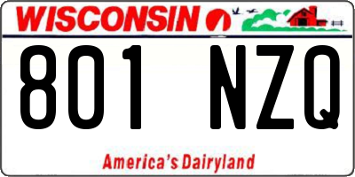 WI license plate 801NZQ