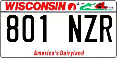 WI license plate 801NZR