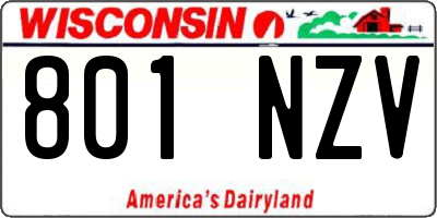 WI license plate 801NZV