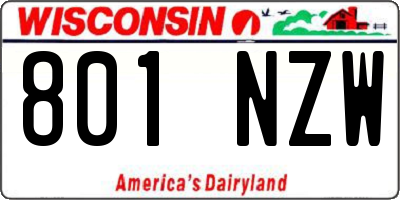 WI license plate 801NZW