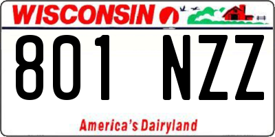 WI license plate 801NZZ