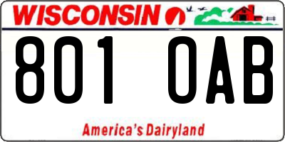 WI license plate 801OAB