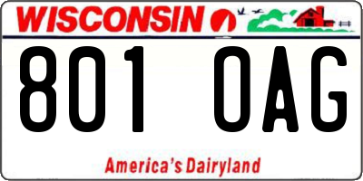 WI license plate 801OAG