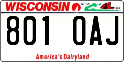 WI license plate 801OAJ
