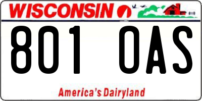 WI license plate 801OAS