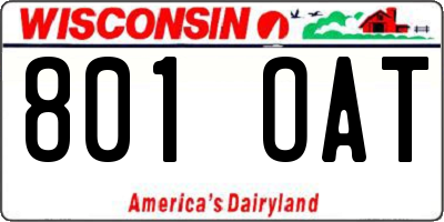 WI license plate 801OAT
