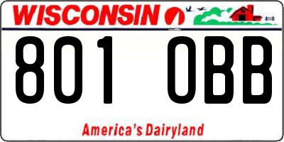 WI license plate 801OBB