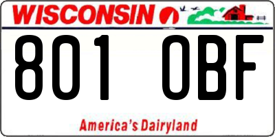 WI license plate 801OBF