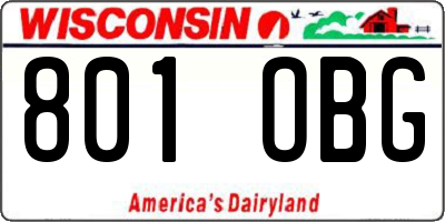 WI license plate 801OBG