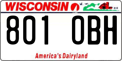 WI license plate 801OBH