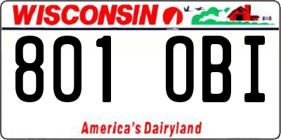 WI license plate 801OBI