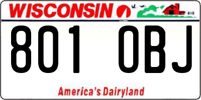 WI license plate 801OBJ