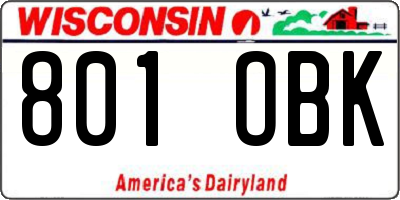 WI license plate 801OBK