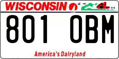 WI license plate 801OBM
