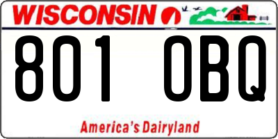 WI license plate 801OBQ