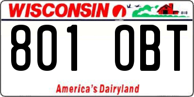 WI license plate 801OBT