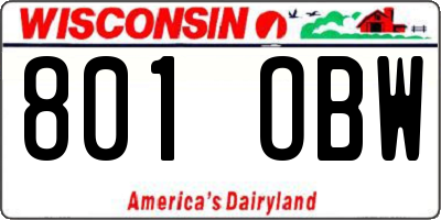 WI license plate 801OBW