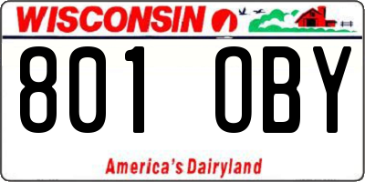 WI license plate 801OBY