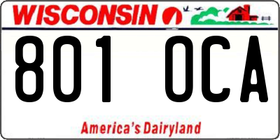 WI license plate 801OCA