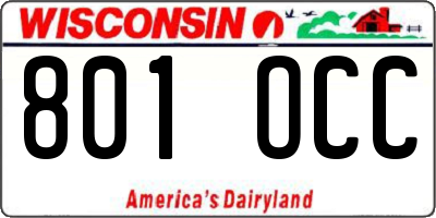 WI license plate 801OCC