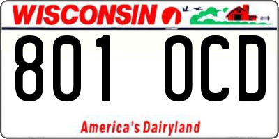 WI license plate 801OCD