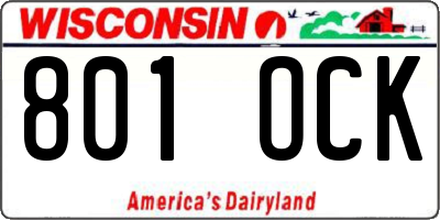 WI license plate 801OCK