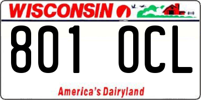 WI license plate 801OCL