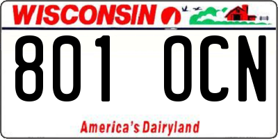 WI license plate 801OCN