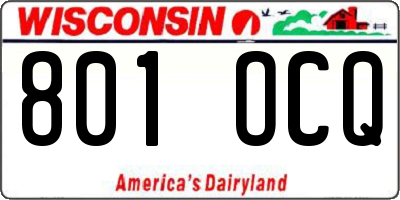 WI license plate 801OCQ