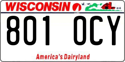 WI license plate 801OCY